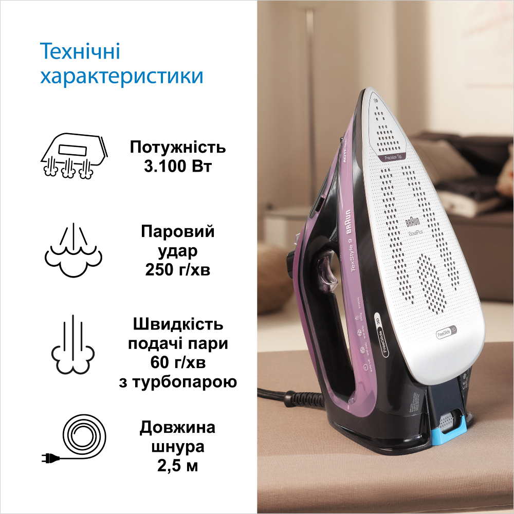 Внешний вид Утюг BRAUN TexStyle 9 SI9661VI (0127409001)