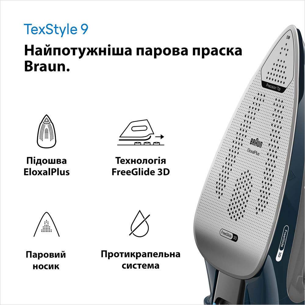 Утюг BRAUN TexStyle 9 SI9682DB Тип утюга обычный