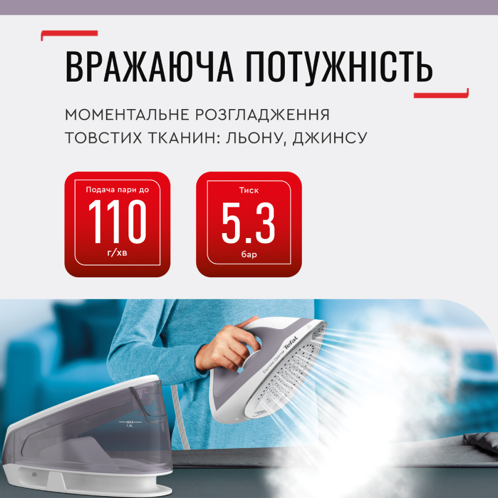 Праска з парогенератором TEFAL Express Optimal SV4111E0 Тип підошви Xpress Glide