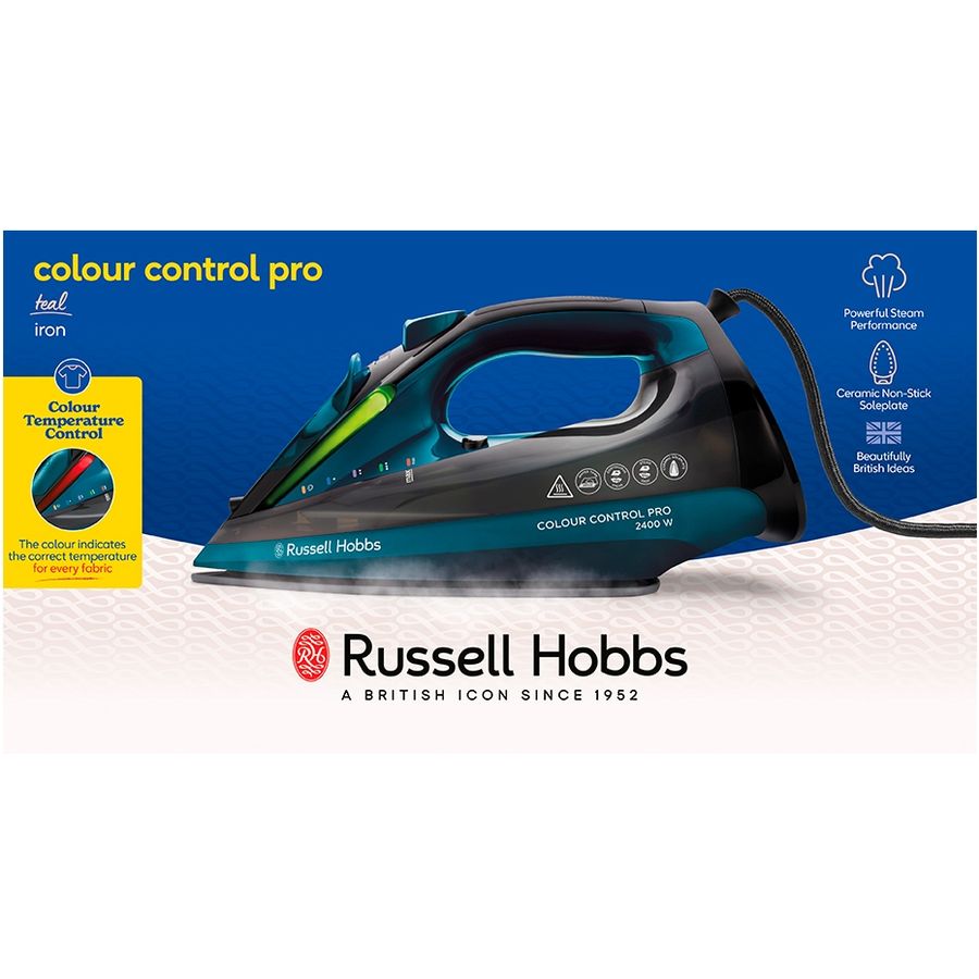 Утюг RUSSELL HOBBS 27280-56 Colour Control Pro Iron (25186046001) Покрытие подошвы керамика