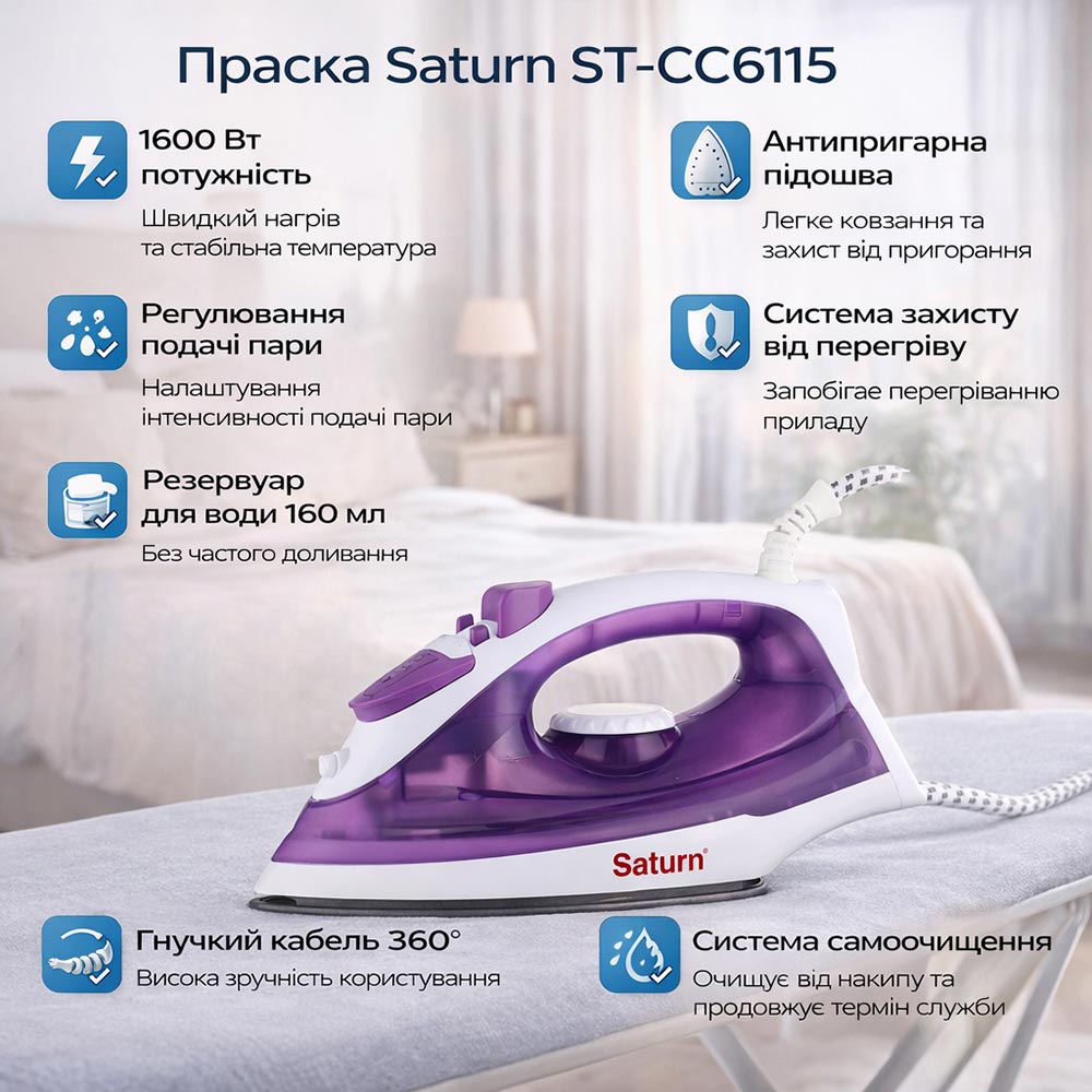 Утюг SATURN ST-CC6115 Тип утюга обычный