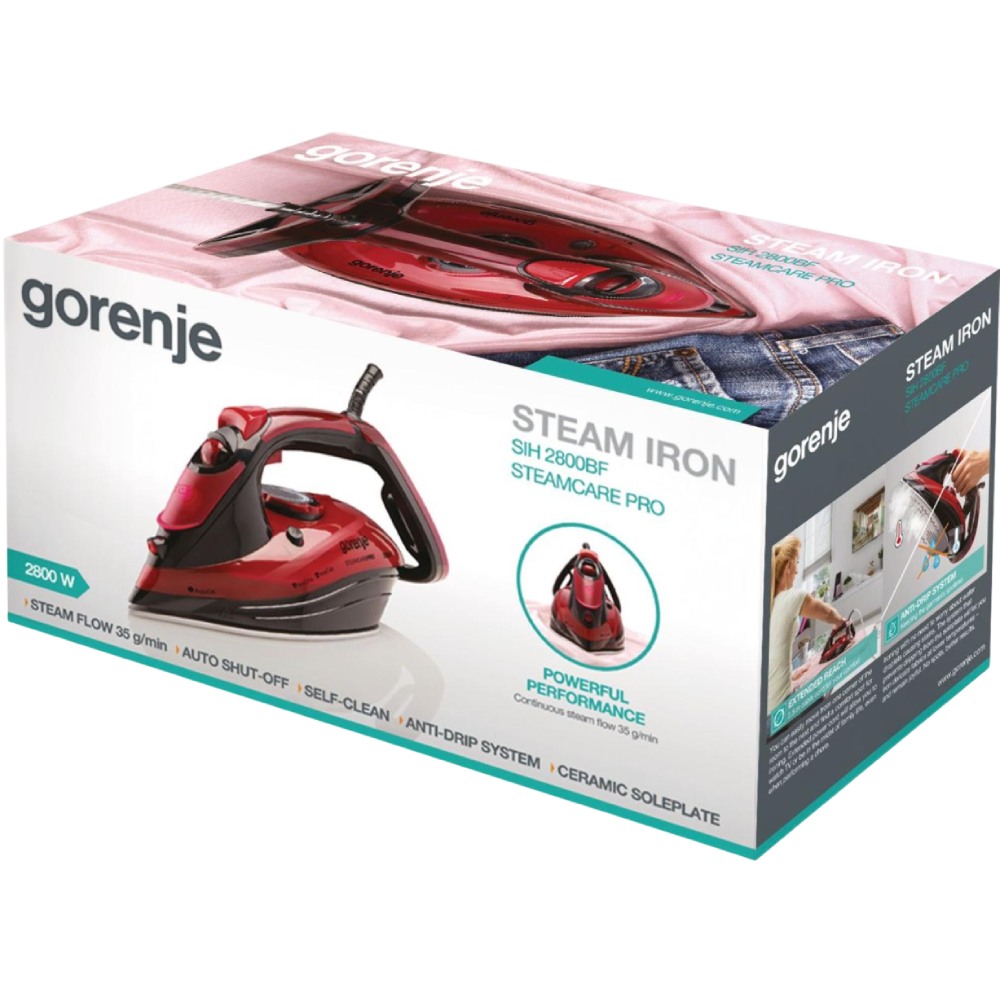 Утюг GORENJE SIH2800BF Мощность 2800