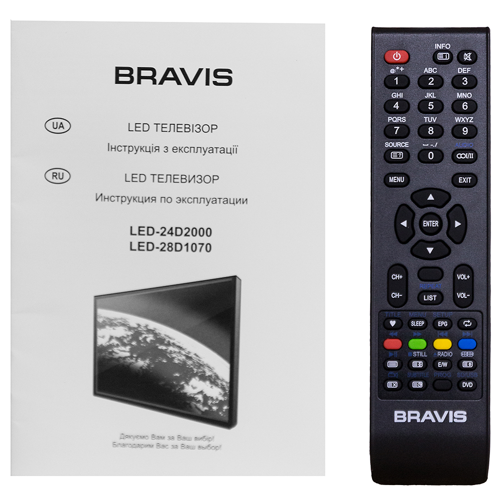 Фото Телевізор BRAVIS LED-28D1070 black