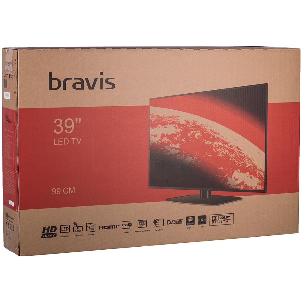 Замовити Телевізор BRAVIS LED-39E6000 Smart+T2 black