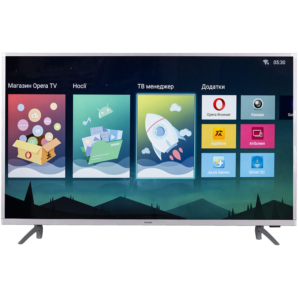 Телевізор BRAVIS UHD-43G7000 Smart + T2 silver Діагональ 43" (109 см)