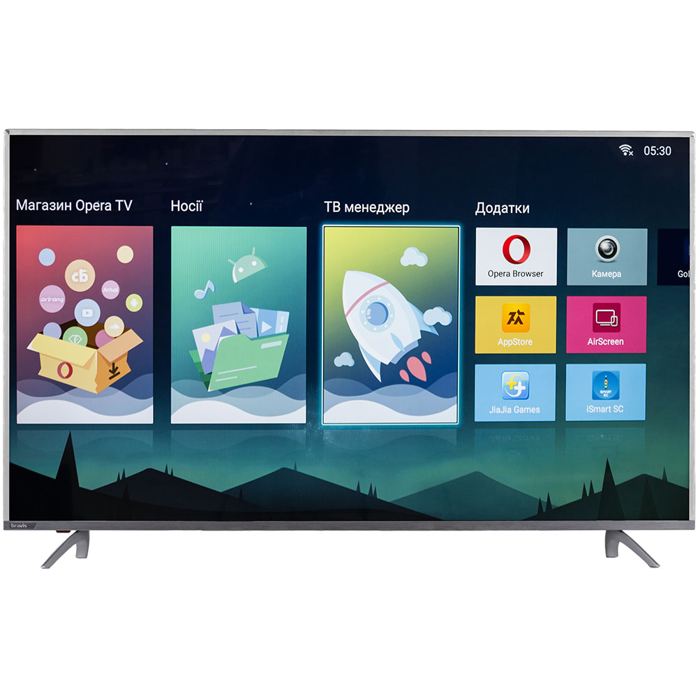 Телевізор BRAVIS UHD-55G7000 Smart + T2 silver Діагональ 55" (140 см)