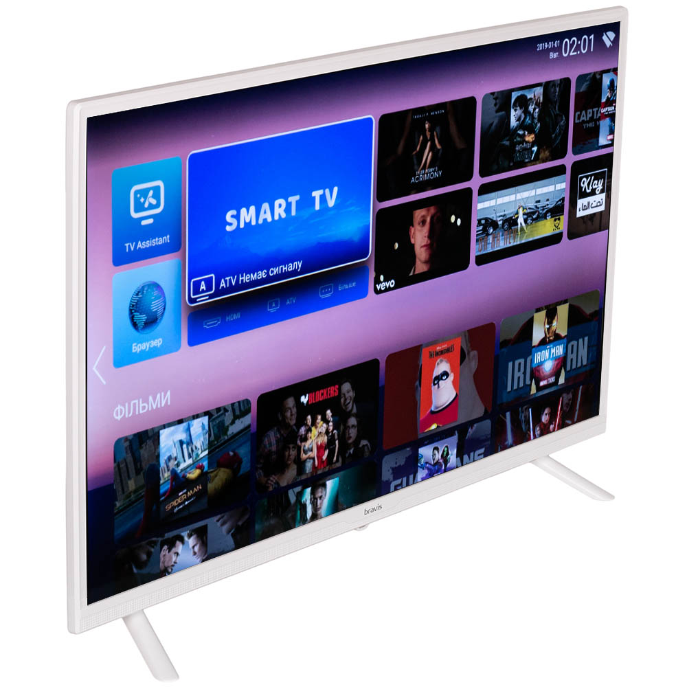 Телевизор BRAVIS LED-32G5000 Smart + T2 White Диагональ 32" (81 см)