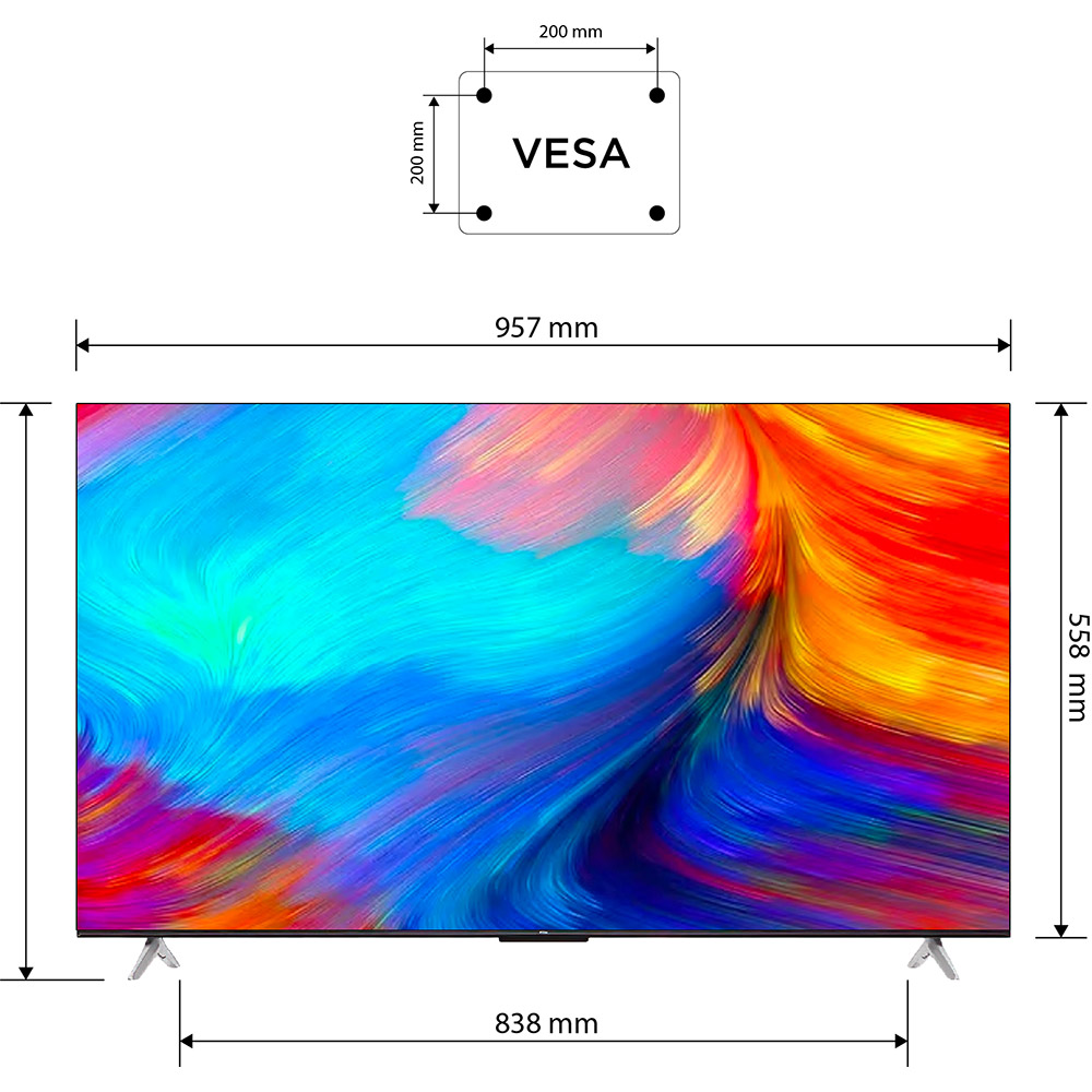 Телевизор TCL 43P639 Разрешение 3840 x 2160 (4K UHD)