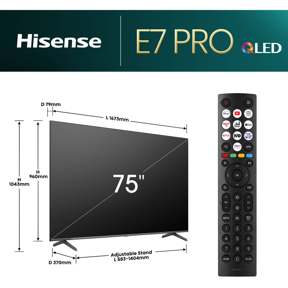 Замовити ТБ HISENSE 75E7NQ PRO