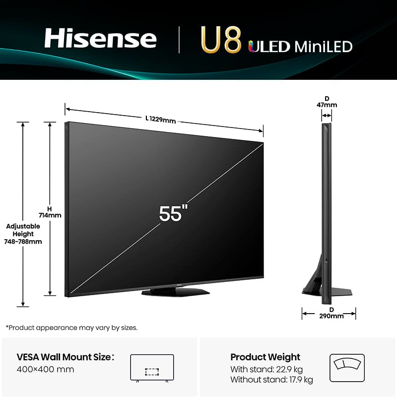 Заказать Телевизор HISENSE 55U8Q