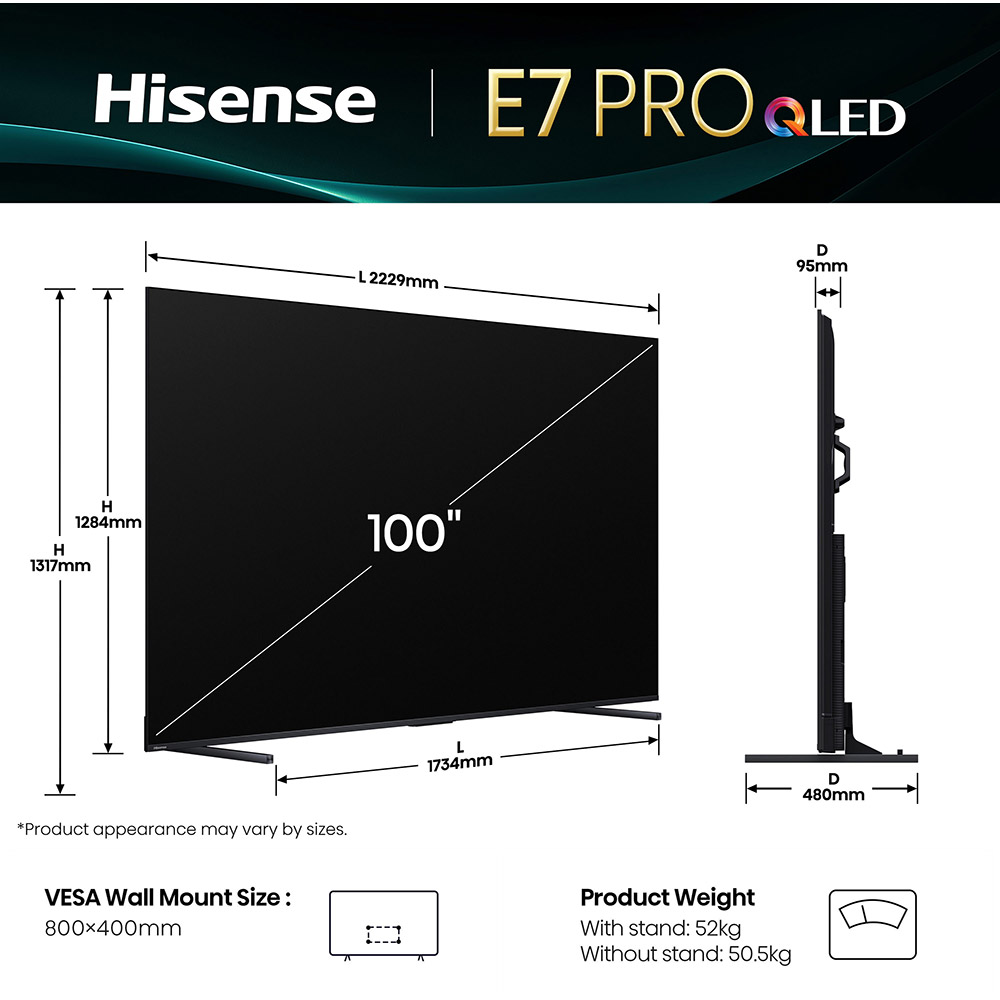 Телевизор HISENSE 100E7Q PRO Частота развертки 144