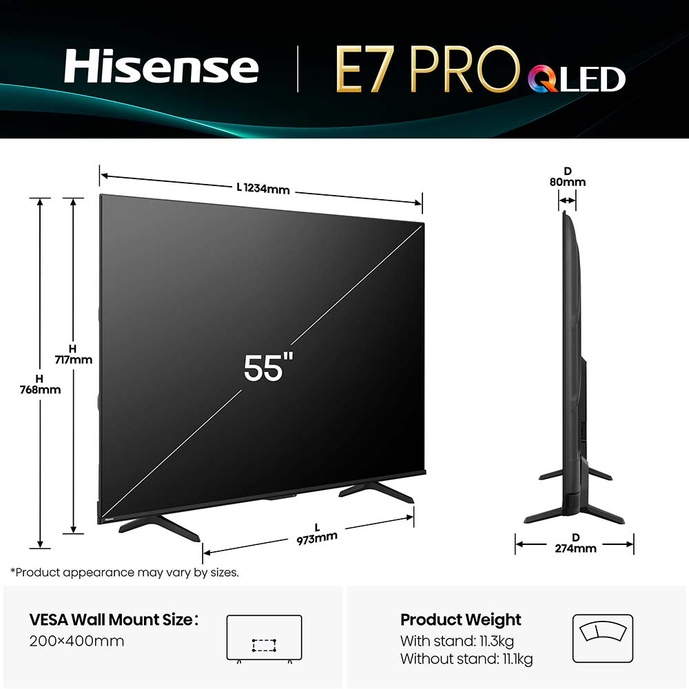 Телевизор HISENSE 55E7Q PRO Частота развертки 144