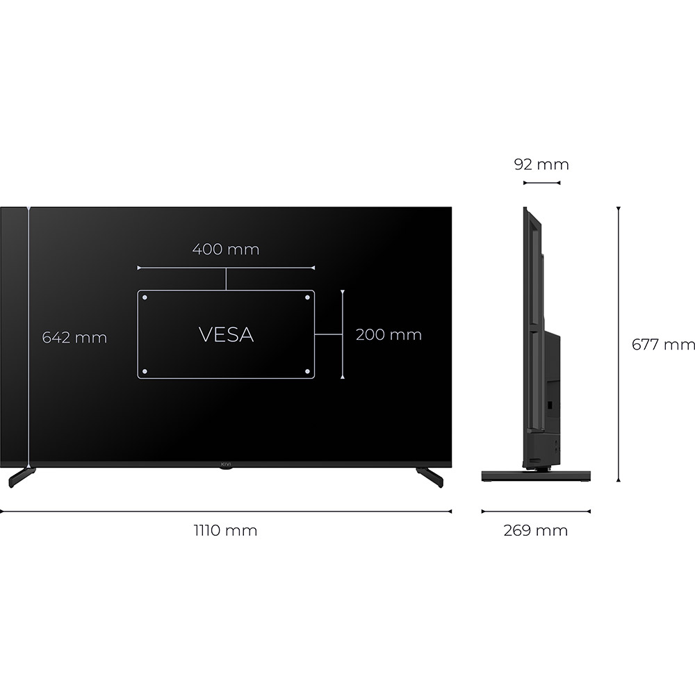 Телевізор KIVI 50U720QB Частота розгортки 60