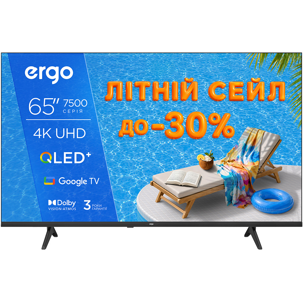 Телевизор ERGO 65JUQ7500 ᐉ купить в FOXTROT ⁕ цены, отзывы
