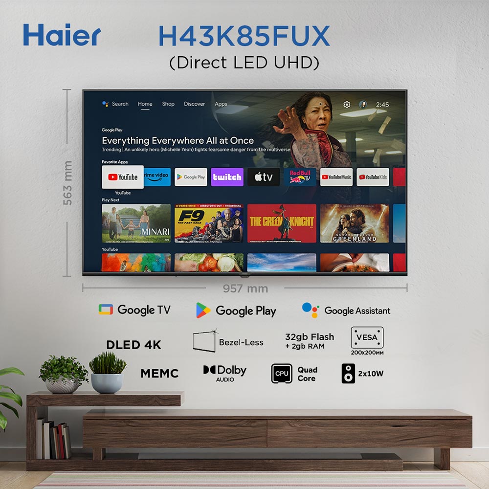Телевизор HAIER H43K85FUX Диагональ 43"