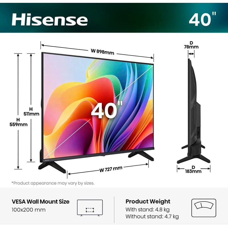 У Фокстрот Телевізор HISENSE 40A4S