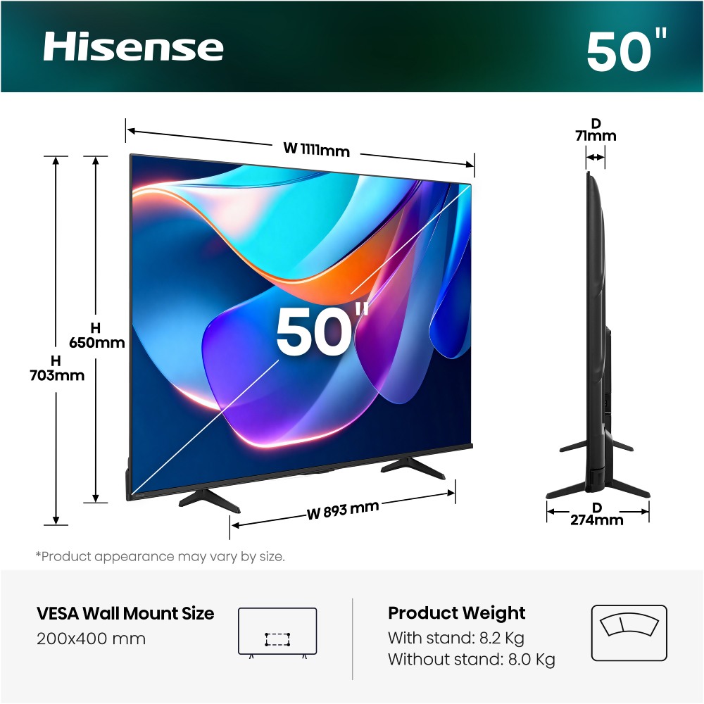 Телевізор HISENSE 50A6S ᐉ купити в FOXTROT ⁕ ціни, відгуки