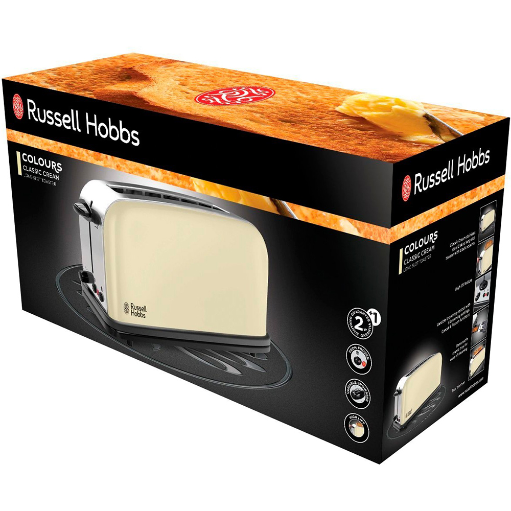 Тостер RUSSELL HOBBS Classic Cream Long Slot (21395-56) Количество степеней поджарки 6