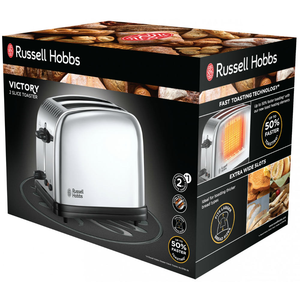 Тостер RUSSELL HOBBS Chester Classic 2 Slices (23311-56) Функции подогрев тостов