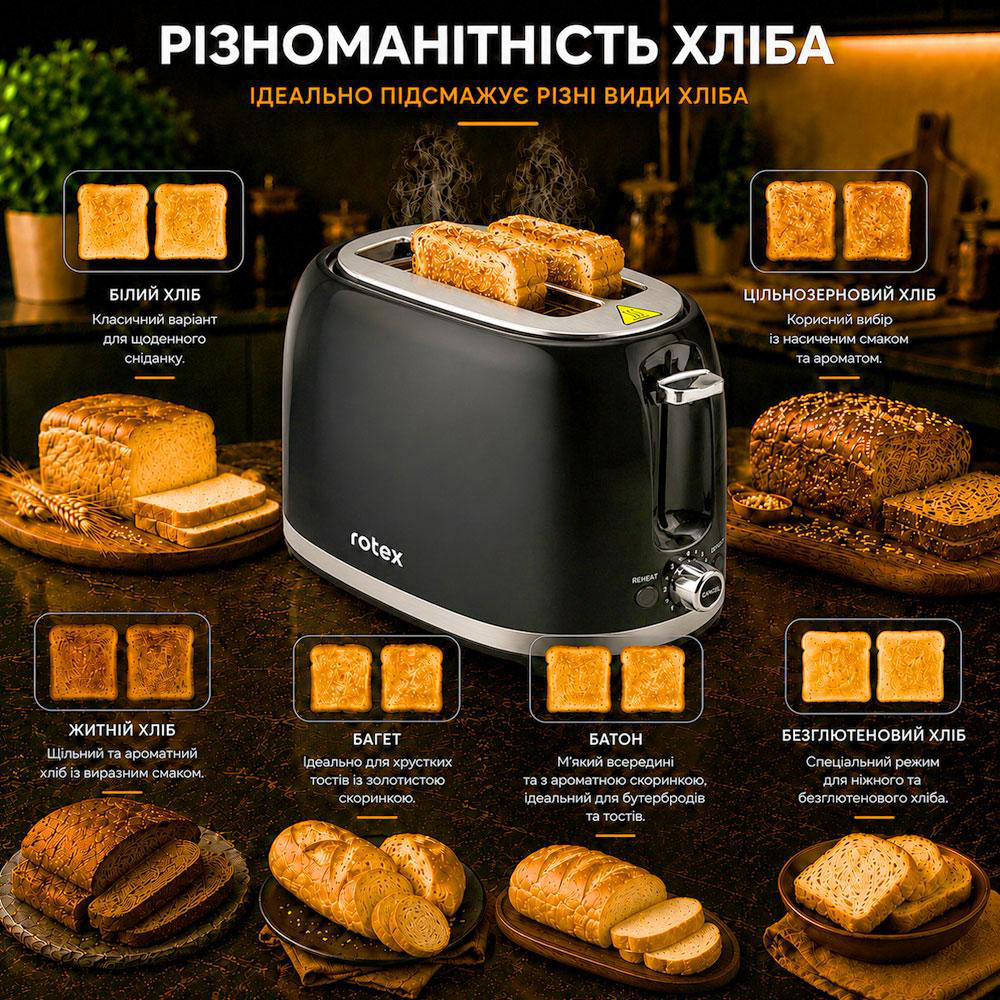 Тостер ROTEX RTM150-B — фото 3