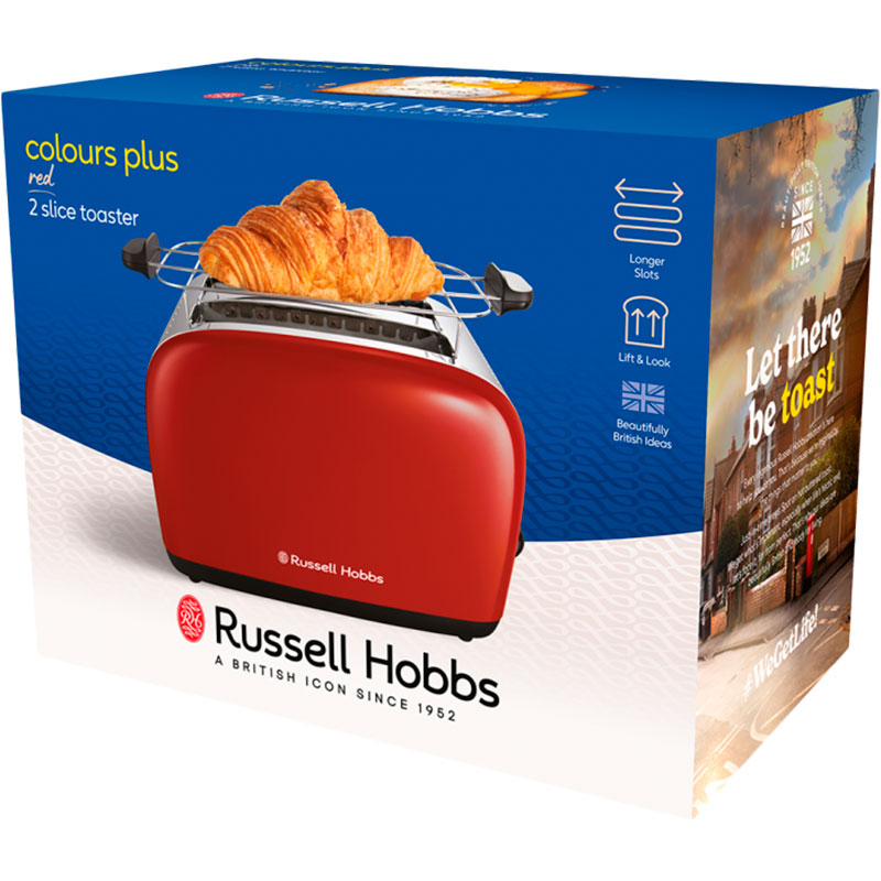 Тостер RUSSELL HOBBS Colours Plus Red (26554-56) Кількість ступенів підсмаження 6