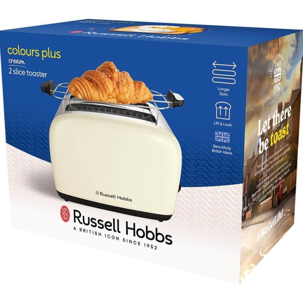 Тостер RUSSELL HOBBS Colours Plus Бежевий (26551-56) Функції підігрів тостів