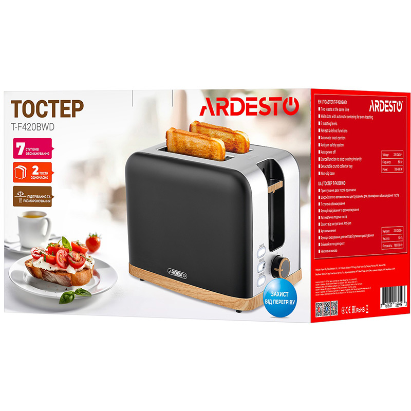 Изображение Тостер ARDESTO T-F420BWD Black