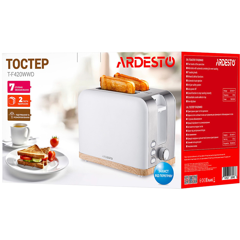 Внешний вид Тостер ARDESTO T-F420WWD White