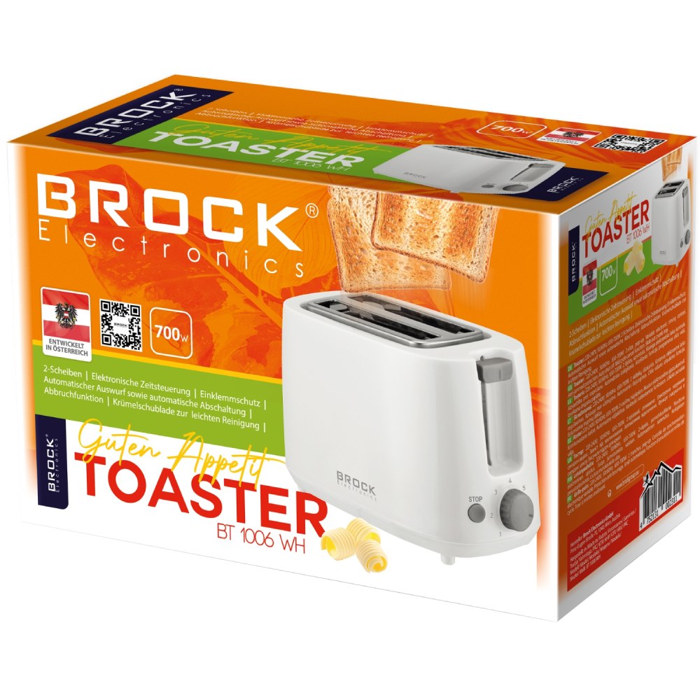 Тостер BROCK BT 1006 WH Количество отделений 2