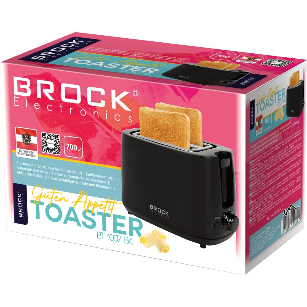 Тостер BROCK BT 1007 BK Количество отделений 2
