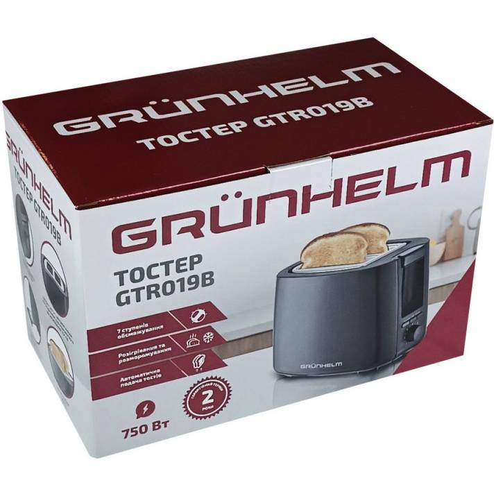 Тостер GRUNHELM GTR019B Black Функции подогрев тостов