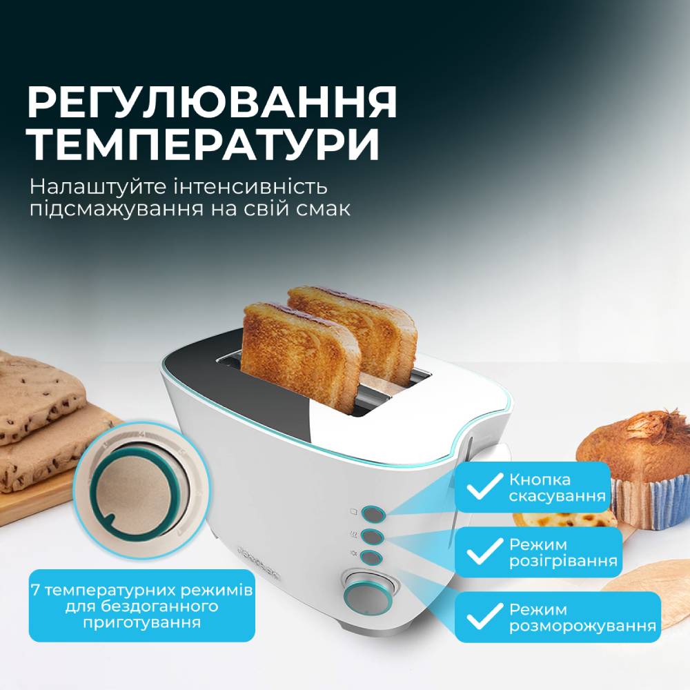 Тостер CECOTEC Toast&Taste Double W Количество отделений 2