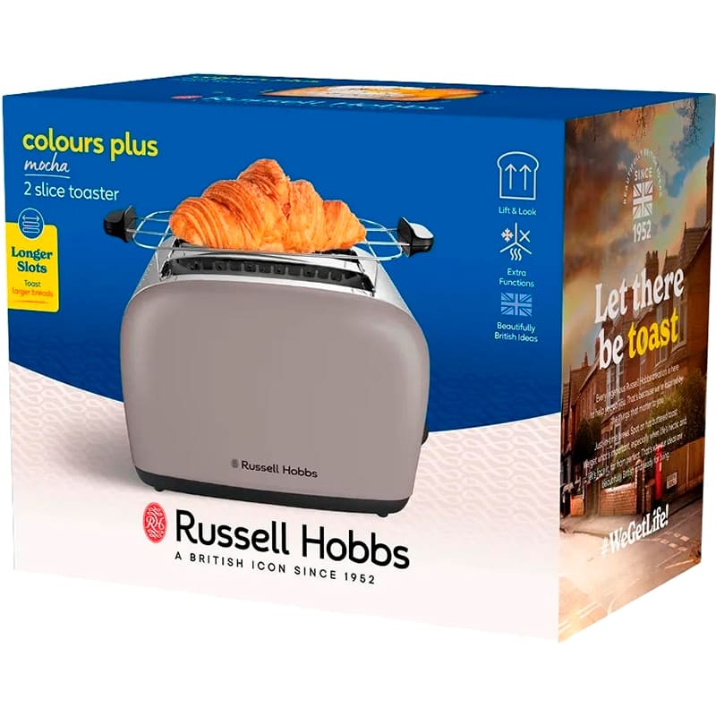 Тостер RUSSELL HOBBS Colours Plus 2S Mocha (26931-56) Функции подогрев тостов