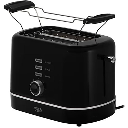 Тостер ADLER AD 3224 black Количество отделений 2