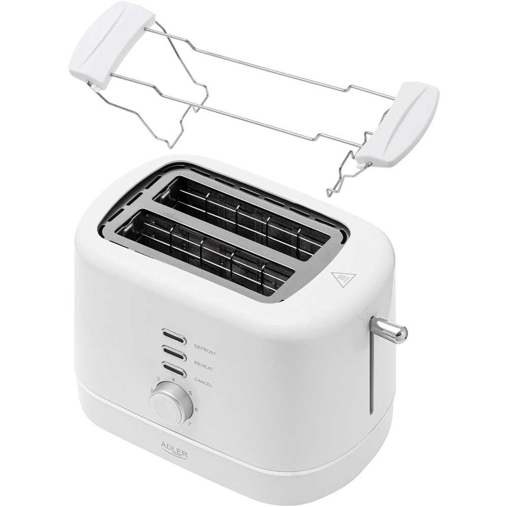 Тостер ADLER AD 3224 white Количество отделений 2