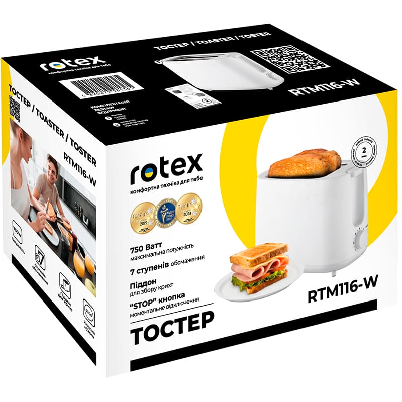 Тостер ROTEX RTM116-W — фото 5