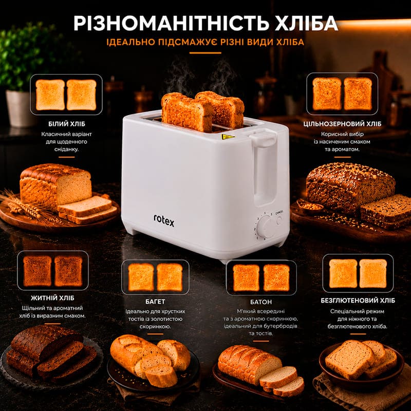 Тостер ROTEX RTM116-W — фото 6