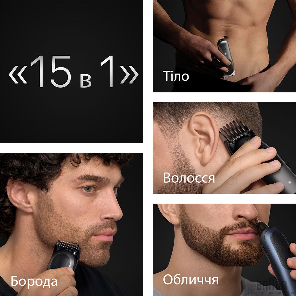 Тример BRAUN All-in-One Series 7 AIO7580 (80789909) Керування кнопкове