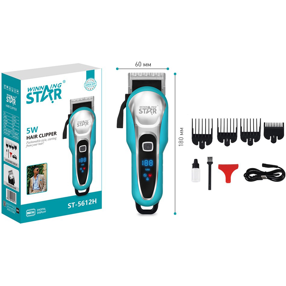 Фото Машинка для стрижки WINNINGSTAR ST-5612 Green