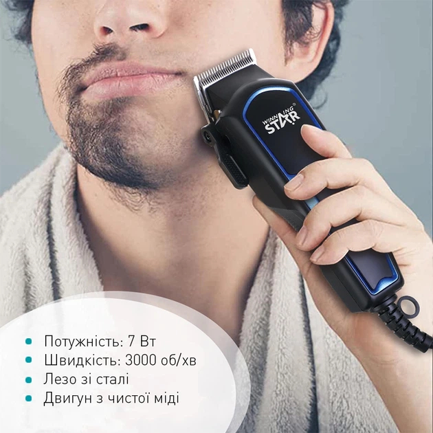 Машинка для стрижки WINNINGSTAR ST-5615 Black (WNNGS-ST-5615-BK) Область применения борода
