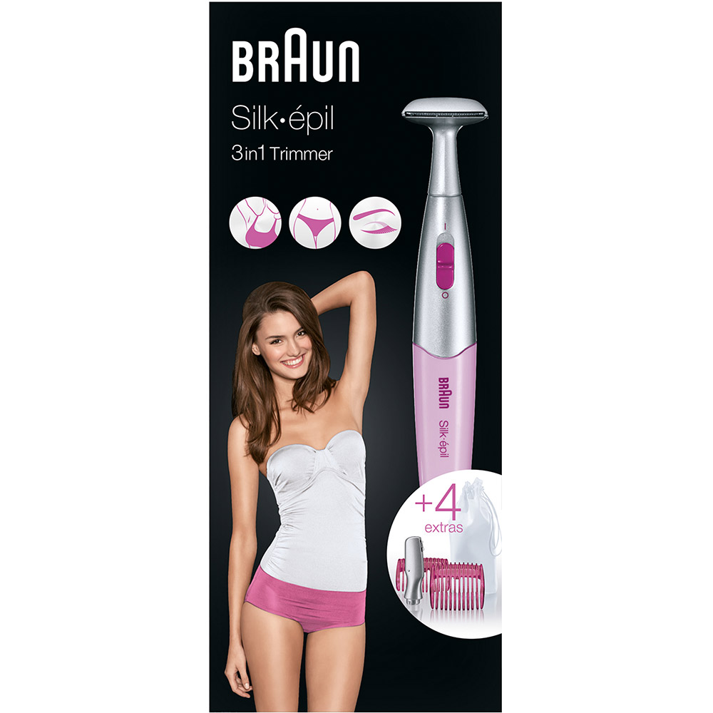 Триммер для зоны бикини Braun Silk-epil FG1100 Pink с 4 насадками Тип триммер