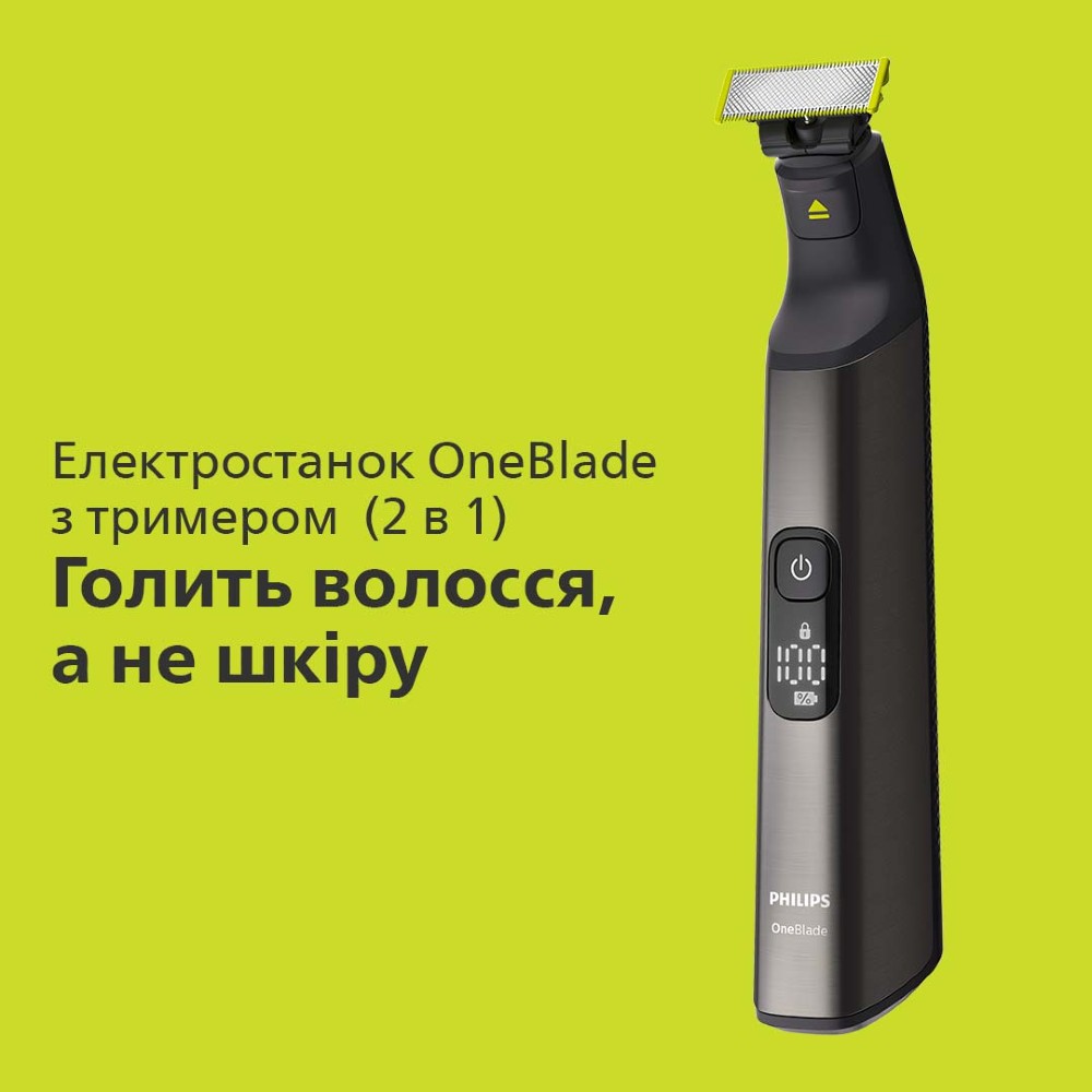 Тример PHILIPS OneBlade Pro QP6650/61 Область застосування борода