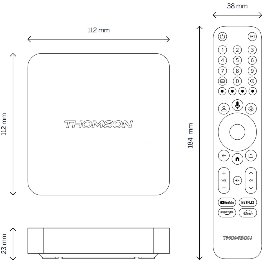 Медиаплеер THOMSON Streaming Box 240 4K UHD (223489) Встроенная память 8