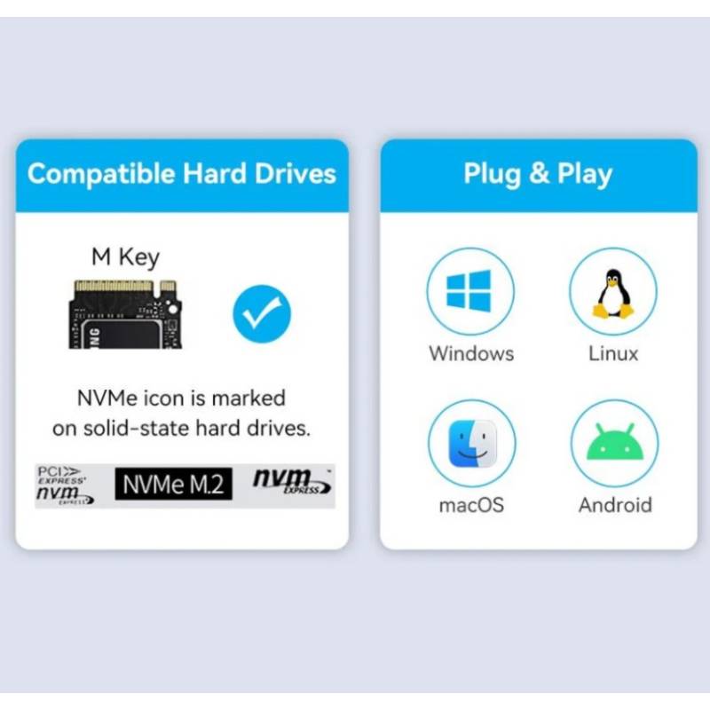 Внешний карман VENTION для SSD M.2 USB Type-C 3.2 Heat Sink Alum Grey (KPKH0) Материал металл