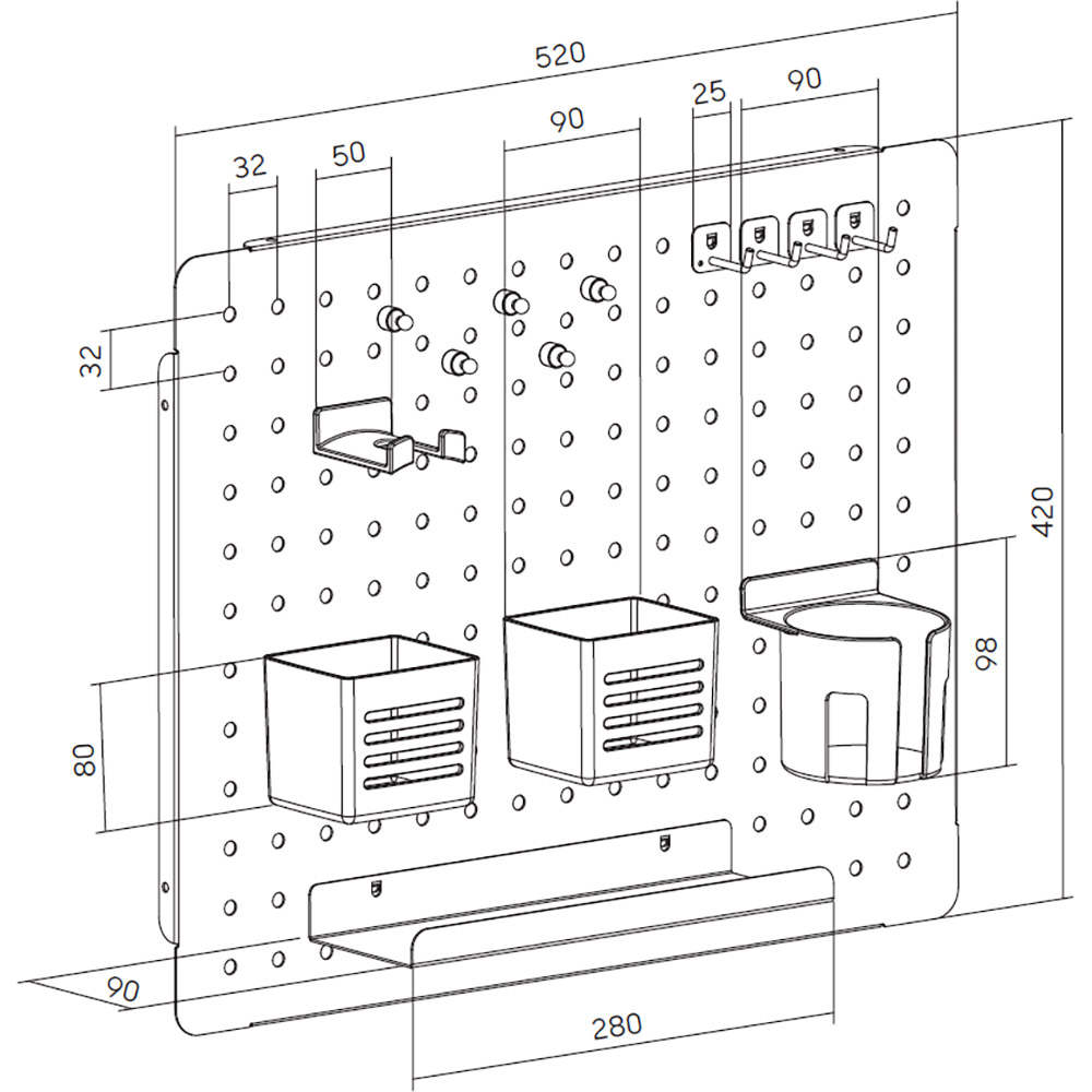 Настінний органайзер OFFICEPRO WO910W White (4820216975161) Цвет білий