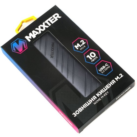 Зовнішня кишеня MAXXTER M.2 USB 3.1 (EHDE-2280D-01) Основні характеристики розмір M.2: 2230, 2242, 2260, 2280; чіпсет: RTL9210B; з