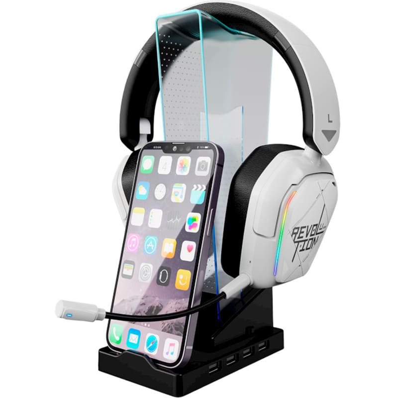 Підставка для навушників XTRIKE ME RGB 4 x USB 2.0 HUB Black (HT-09) Основні характеристики RGB-підсвічування; Швидкість передачі: 480 Мбіт/с;