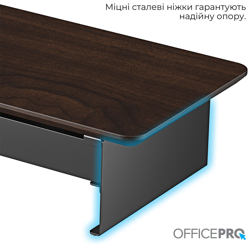 Підставка для монітора OFFICEPRO Dark Wood/Black (MR145DW) Максимальне навантаження 30