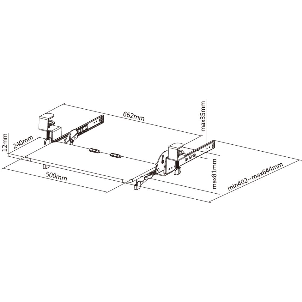 В интернет магазине Полка для клавиатуры OFFICEPRO KT135B Black