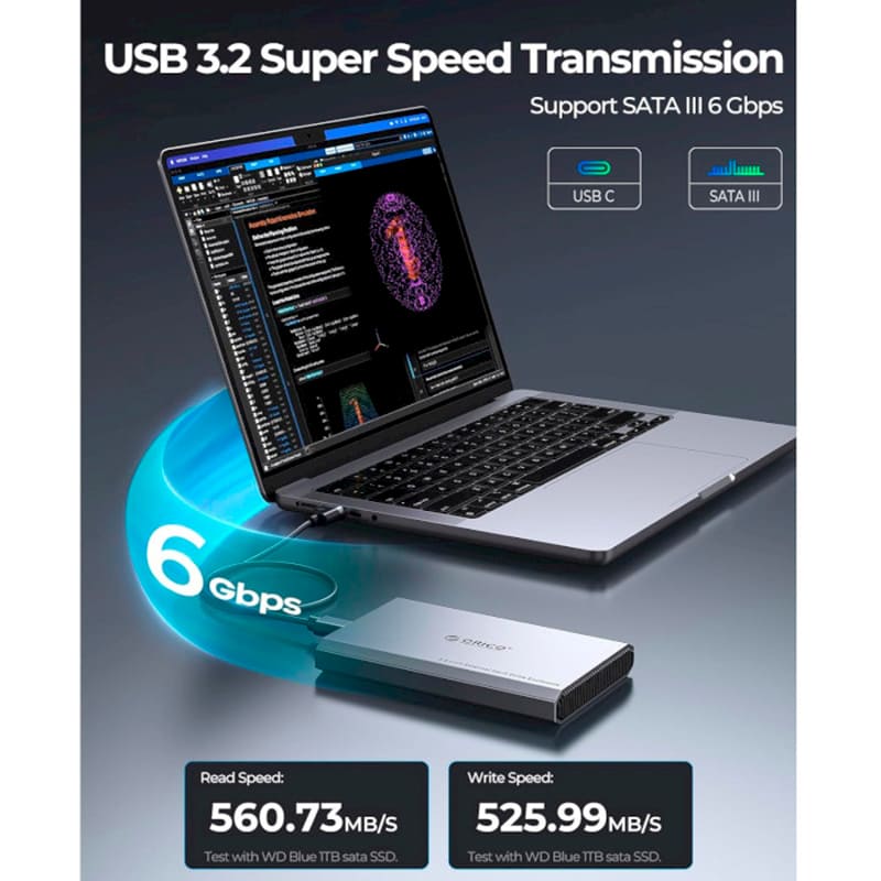 Внешний карман ORICO HDD DD25-C3-GY Внешний карман ORICO HDD DD25-C3-GY Основные характеристики Интерфейс подключения: USB Type-C 3.2 Gen2; Форм-фактор: SATA 2.5"